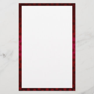 Red and Burgundy Snowflake Border Stationery