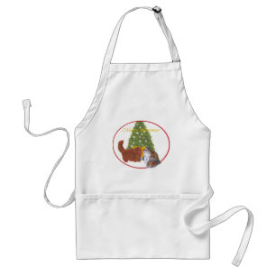 Red and Calico Persian Cats Christmas Standard Apron