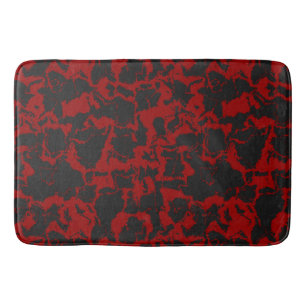 Red and Charcoal abstract   Bath Mat