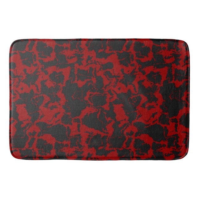 Red and Charcoal abstract Towel Bath Mat (Front)