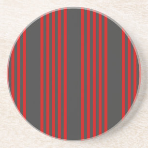 Red and charcoal five stripe pattern coaster