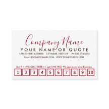 red and chocolate strokes loyalty punch card