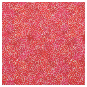 Red and coral flowers, dark red background fabric