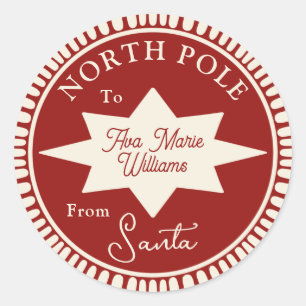 Red and Cream From Santa Christmas sticker