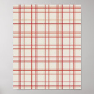 Red And Cream Gingham Poster