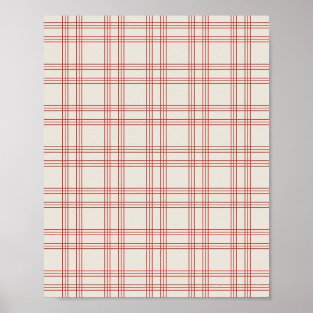 Red And Cream Gingham Poster (Front)