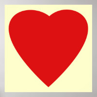 Red and Cream Love Heart Design.