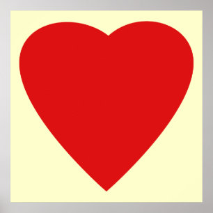 Red and Cream Love Heart Design. Poster