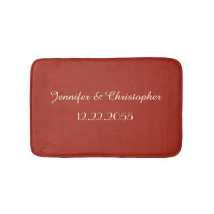 Red and Cream Personalised Plush Bath Mat