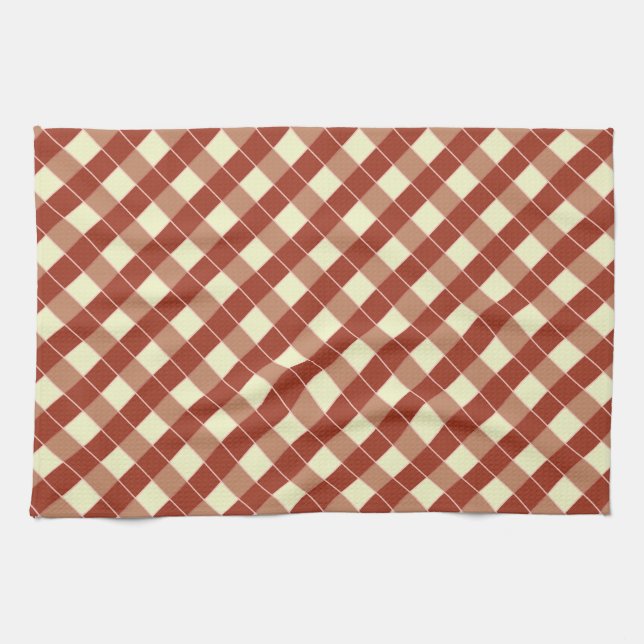 RED AND CREAM PLAID TEA TOWEL (Horizontal)
