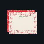 Red and Cream Simple Bows Personal Stationery Card<br><div class="desc">A pattern of simple and sweet hand-drawn bows in festive cherry red on warm white give this flat personal stationery note card a carefree and feminine air,  perfect for sending post-Christmas holiday thank you notes or as a festive,  seasonal,  customised hostess gift. Don't forget to edit the name text!</div>