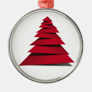 RED AND CUTE CRAFTY CHRISTMAS TREE METAL TREE DECORATION