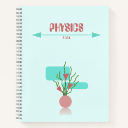 Red and cyan geometric floral Notebook