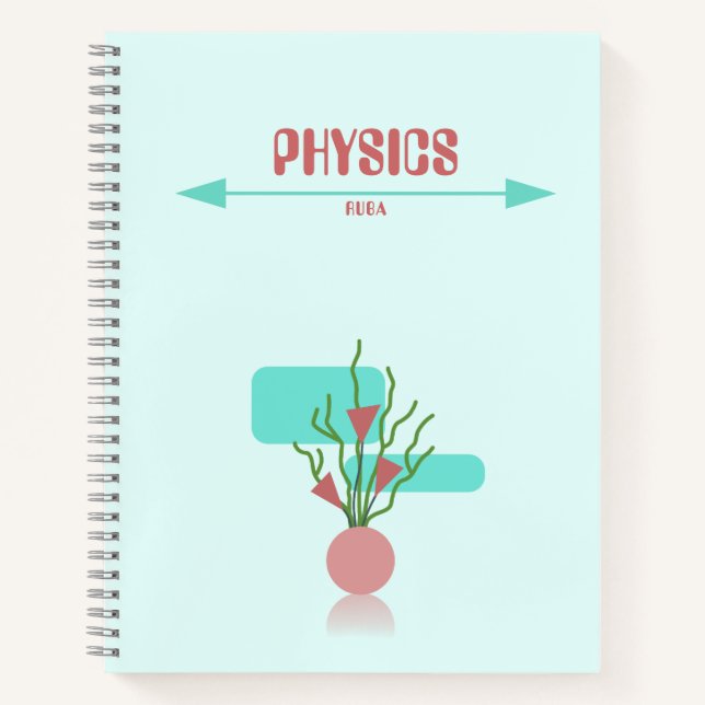 Red and cyan geometric floral Notebook (Front)