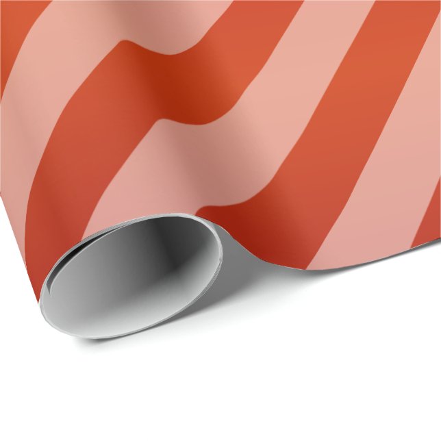Red and Diagonal Stripes Wrapping Paper (Roll Corner)