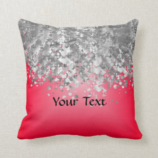 Red and faux glitter cushion