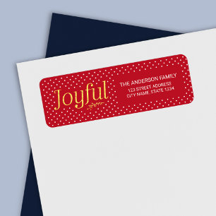 Red and Faux Gold Joyful Holiday Address