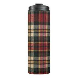 Red And Forest Green Flannel Plaid  Thermal Tumbler