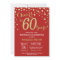 Red and Gold 60th Birthday Diamond Invitation