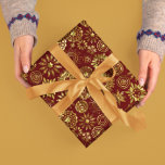 Red And Gold Abstract Christmas Snowflakes 2 Wrapping Paper<br><div class="desc">Christmas pattern dark-red and gold abstract Christmas snowflakes pattern</div>