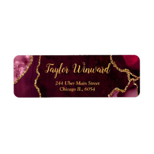 Red and Gold Agate Marble Birthday Party