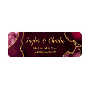 Red and Gold Agate Marble Wedding