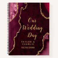 Red and Gold Agate Marble Wedding