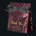 Red and Gold Agate Sweet Sixteen Thank You Favour Box<br><div class="desc">This elegant and glamourous sweet sixteen thank you favour bag features a red agate marble background with faux gold glitter accents. The text combines handwritten script and modern sans serif fonts for a classy and sophisticated look. This will be perfect for an autumn fall and winter sweet sixteen birthday party....</div>