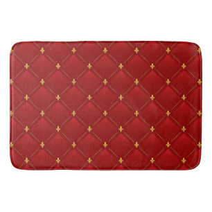 Red and Gold art nouveau Bath Mat