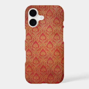 Red and Gold Art Nouveau Damask