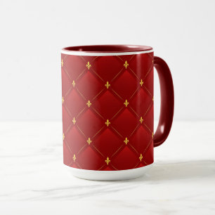 Red and gold art nouveau design mug