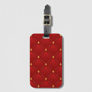 Red and Gold Art Nouveau Luggage Tag