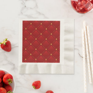 Red and Gold art nouveau Napkin