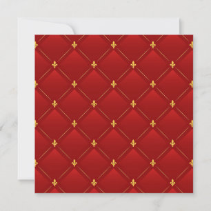 Red and gold art nouveau pattern holiday card