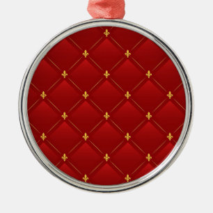 Red and gold art nouveau pattern metal tree decoration