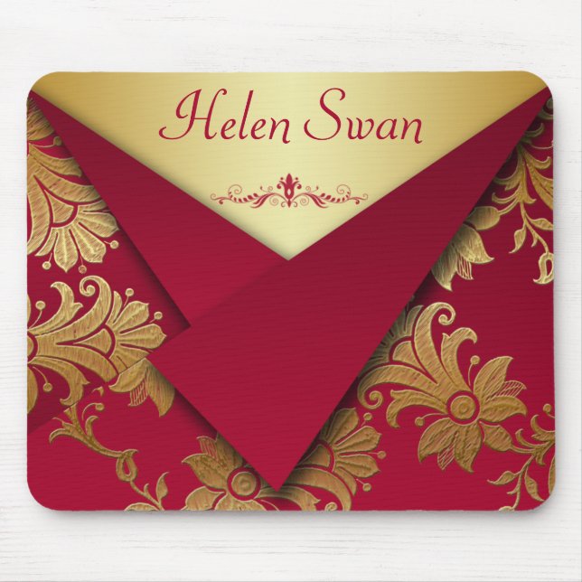 Red and Gold Baroque Mousepad (Front)