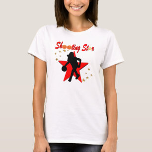 RED AND GOLD BASKETBALL SHOOTING STAR DESIGN T-Shirt