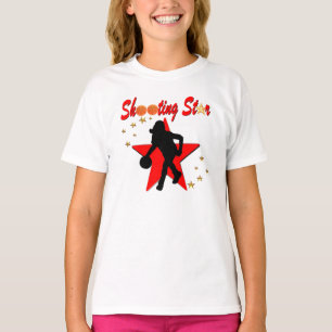 RED AND GOLD BASKETBALL SHOOTING STAR DESIGN T-Shirt