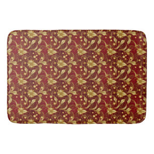 Red and Gold Bath Mat