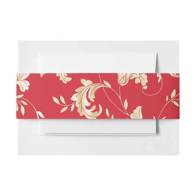 Red and Gold Belly Band Invitation Belly Band (Front Example)