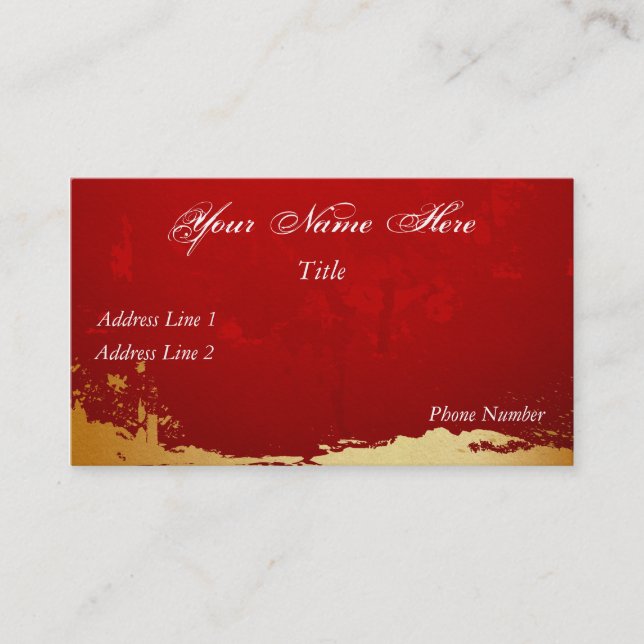 Red and Gold Business Card (Front)