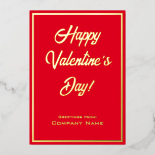 Red and Gold Business Valentine Foil Card