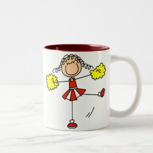 Red and Gold Cheerleader Two-Tone Coffee Mug