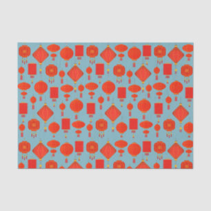 Red and gold Chinese lanterns  Tissue Paper