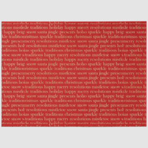 Red and Gold Christmas Cheer Christmas Tissue Paper