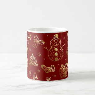 Red and Gold Christmas Coffee Mug