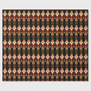 Red and Gold Christmas Nutcrackers Wrapping Paper