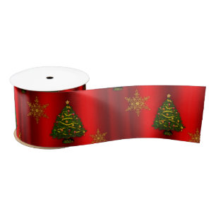 Red and Gold Christmas Satin Ribbon