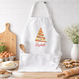 Red and Gold Christmas Tree Standard Apron