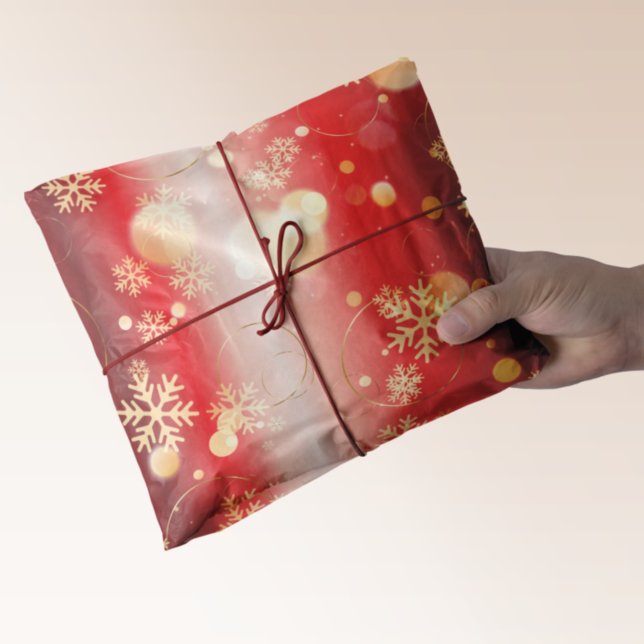 Red And Gold Christmas Winter Wonderland Tissue Paper (Creator Uploaded)